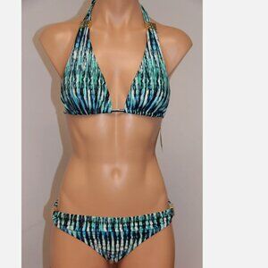 NWT Bar III Swimsuit Bikini 2pc Set Size M Reef Road Indigo Halter